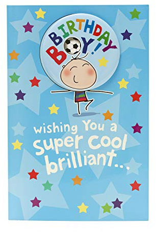 UK Greetings Geburtstagskarte für Jungen, Fußball-Design, Blau