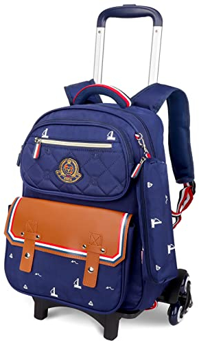 PROTAURI Kinder Trolley Rucksack Schultasche - Jungen schulranzen Mädchen schultrolleys Schulrucksack Kinderkoffer Rolling Reisegepäck Tasche Dauerhaft, 2 Räder