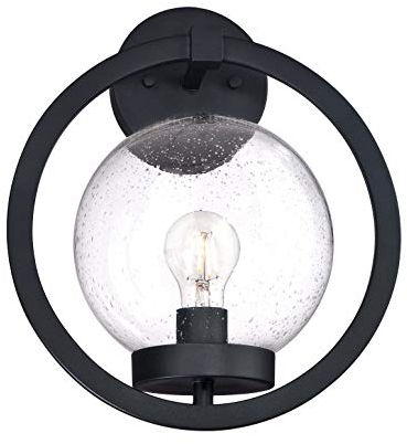 6580440 Einflammige Wandleuchte Palm Beach von Westinghouse Lighting für Außenbereiche, Ausführung in strukturiertem Schwarz mit klarem Antikglas