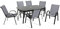 Outdoor Living Rufford – Black & Grey Metal 6 Seater Garden Dining Set