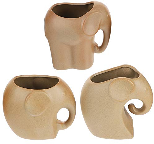 BESPORTBLE 3 Stücke Sukkulenten Blumentopf Elefant Figur Mini Keramik Übertopf Kaktus Topf Dekofigur Tier Statue Pflanztopf Pflanzgefäß für Wohnzimmer Tischdeko Schreibtisch Büro Deko Objekt