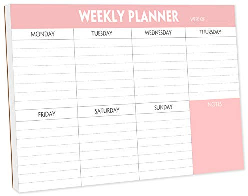 Weekly Planning Pad - Tear Off To Do List Pad with Daily Schedule & Calendar, 52 Sheets, 100gsm Paper, Undated Weekly Planning Notepad, 6x9 in