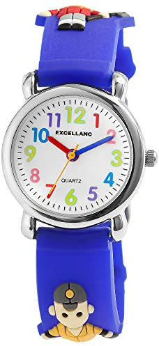Excellanc Kinderarmbanduhr Analog Lernuhr Jungen Mädchen | Armbanduhr Kinder ab 4 Jahre – Lernuhr | Kinderuhr Analog Jungen 6 8 10 Jahre – bunt wasserdicht Schulkind Geschenk