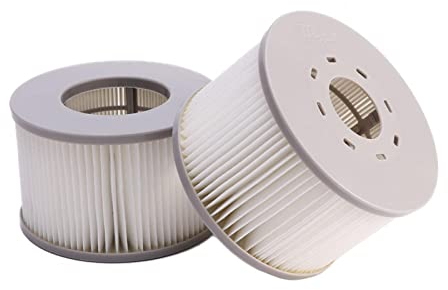 Lot de 2 filtres pour jacuzzi MSpa - Cartouches filtrantes B0303499 - 90 plis - Cartouche filtrante pour piscine gonflable - Filtre à eau et jacuzzis - Blanc - Dimensions : 10,9 x 7,9 cm