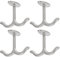 Hemobllo Drehhaken, Double Prong Deckenhaken, Zinklegierung Multifunktions- Decke Doppelhaken für Handtuch- Robe Kleiderhaken- Kleiderhaken 4- TLG Garderobenhaken