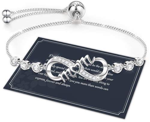 Armband Damen Silber Armband Damen 925 Herz Armband Silber 925 Damen Zirkonia Armband Infinity Armband Armbänder Damen Armband Damen Silber 925,Geschenk Muttertagsgeschenk Muttertagsgeschenke für Mama