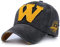 YULOONG Vintage Baseball Cap Denim Bestickt W Trucker Hat Retro Sonnenhut mit ausgefransten Kanten 100% Baumwolle Outdoor Cap Unisex Dunkelgrau