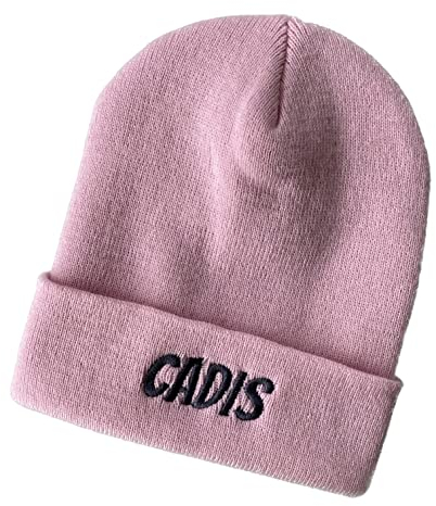 Schnoschi Rosa Strickmütze mit breitem Umschlag (Beanie Mütze) mit Namen Bestickt für Herren, Damen, Jugendliche und Kinder