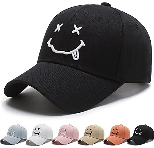 DURINM Baseball Cap Herren Damen Kappe Verstellbare Baumwolle Outdoor Running Freizeit Basecap Sport Unisex Baseball Mütze Kopfbedeckung Outdoor (Schwarz-2)