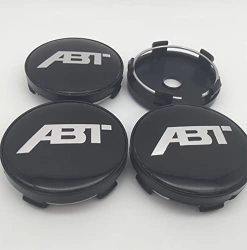 GÉNERIC 4 Pièces Auto Cache Moyeux, pour ABT 56mm 60mm 65mm 68mm Centre De Jante Capuchons,60mm Black cap1