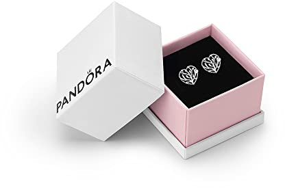 Pandora Moments Women's Sterling Silver Family Tree Heart Stud Earrings, With Gift Box