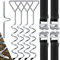 KESSER® 4 Bodenanker Erdanker 9-teiliges Set Befestigung für Trampolin, Schaukel, Pavillon, Partyzelt, Gartenhaus, Schaukel, Zelt, aus 1cm Ø Stahl Zum Eindrehen, + 4 Gurte + Drehhilfe