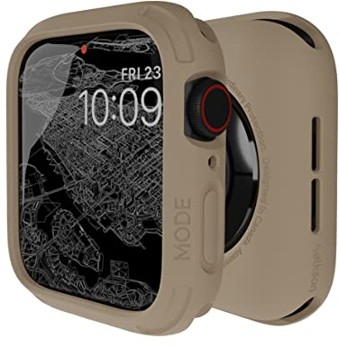 elkson Schutzhülle für Apple Watch SE 3/2/1 und Serie 6/5/4, Quattro-Serie, robuste Schutzhülle für iWatch, Militärqualität, langlebig, flexibel, stoßfest, Hellbraun