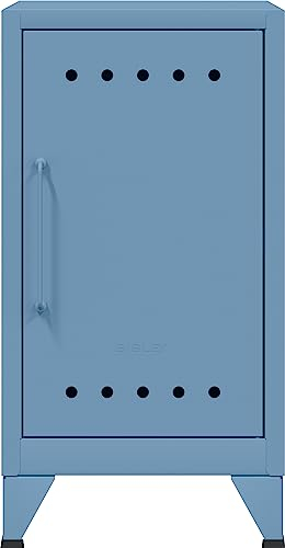 Bisley Fern Mini Ablageschrank aus Metall | Beistellschrank im Retro-Instustrial Design in blau