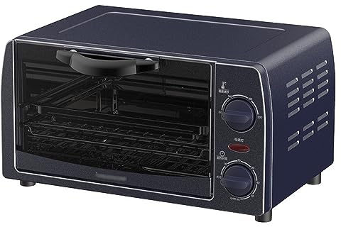 Four Électrique,Four Posable,10L,800W / Minuterie de 60 Minutes/Température 220℃ Avec Plateau de Cuisson et Grille,Avec Gants Spéciaux,Bleu