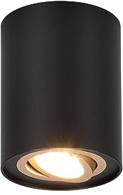 meineWunschleuchte Kleiner 1-flammiger Aufbaustrahler Metall Schwarz-Gold matt, Höhe 12,5cm
