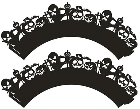 100 Stück Halloween Cupcake Wrappers Halloween Kuchen Deko,Kürbis Ghost Spinnennetz Hexen Burg Kuchen Deko Cupcake Papier Verpackung Kuchen Pappbecher Deko, für Halloween Mottoparty Tisch Dekoration