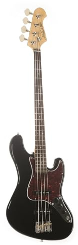 J & D JB-DLX E-Bass, Schwarz, Alnico Single Coil Tonabnehmer, Vintage-Steel Brücke