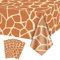 4Pcs Giraffe Druck Tischtuch, rechteckige Safari Tier Tischdecken, Giraffe Geburtstag Dekorationen Tischdecke für Zoo Dschungel Safari Giraffe Baby Dusche Dekorationen, 130x220cm