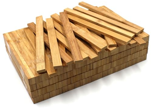 80x Holzleiste 17x7x200mm Bambus lose Bastelklötzchen zum Basteln Bastelstäbe (Bambus 17x7mm)