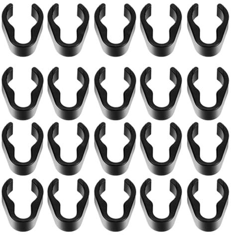 Armastuse Cable Clips, Pack of 20 Microphone Clips, for Lanyard, Clips for Securing Cables Arm Pole Ties (Black)