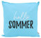 CB Home & Style Outdoor Garten Kissen Wasserabweisend 45x45cm mit Füllung - Sommer (Hallo Sommer - hellblau)