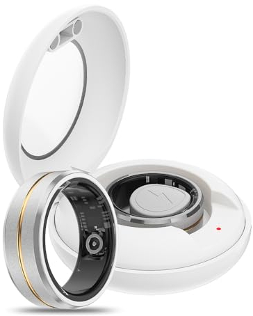findtime Smart Ring Golden Smart Ring Android Smartringe für Damen und Herren Fitness Ring Tracker Schrittzähler Herzfrequenzmessung Schlafmonitor Gesundheitsüberwachung Aktivitätstracker,Gold#10