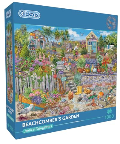 Beachcomber's Garden | 1000 Piece Jigsaw Puzzle | Beach Garden Puzzle | Janice Daughters | Sustainable Jigsaw Puzzle for Adults | Premium 100% Recycled Board | Great Gift for Adults | Gibsons Games