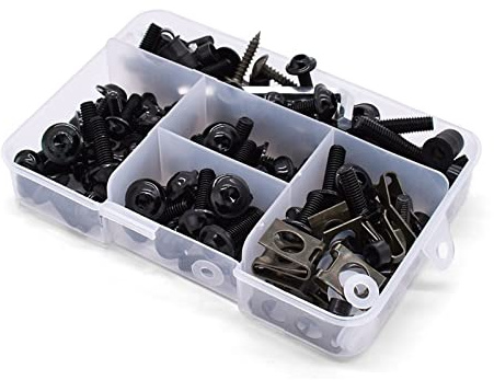 Bolzenschraube Für Suzuki GSXR GSX-R 600 750 1000 K1 K2 K3 K4 K5 K6 K7 K8 M5 M6 Motorrad Verkleidung Schrauben Windschutzscheibe Körper Federbolzen Kit (Color : Nero)