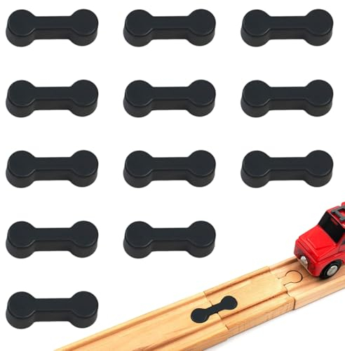 Mmgoqqt Holzschienen Adapter, Universell Passend, 12 Stück, Grau, HO, 45 mm, Holzschienen Zubehör, Eisenbahn Zubehör