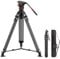 NEEWER LL36 78” Treppiede Video a Testa Fluida in Fibra Carbonio con Blocco Rapido in 1 Passaggio, Cavalletto Fotocamera Robusto con Smorzamento Regolabile, Piastra QR Compatibile con DJI RS