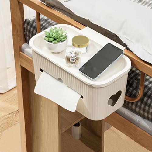 Bedside Hanging Storage Basket, Table Bed Shelf Holder Plastic Hanging Organizer Caddy for Home Office School Dormitory Room Desktop Bunk