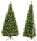 COSTWAY Árbol de Navidad Artificial Verde 240 cm, arbol de Navidad con Luces Incorporadas, 1137 Ramas de PVC, 360 Luces LED, 270° de Esquina, Arvore de Natal Hogar Oficina Fiesta
