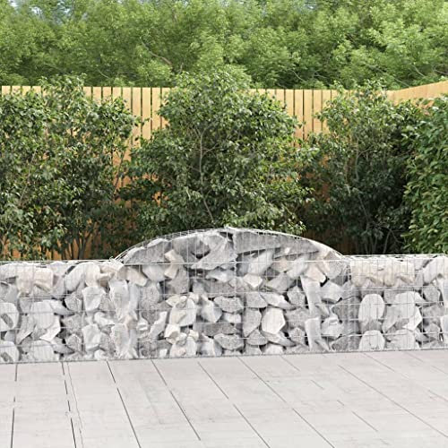 FUDUGEHMIOFWFJJ teichwanne,blumenkasten hoch,Gabionen mit Hochbogen 6 STK. 300x30x60/80 cm Verzinktes EisenGeeignet für Garten, Terrasse, Schlafzimmer, Wohnzimmer