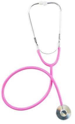 WeddHuis Spielzeug Stethoskop Kinder Funktionsfähig Metall Analog (Rosa)