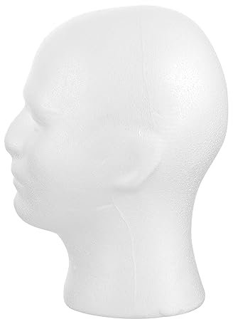 PAMINGONO Schaufensterpuppenkopf Perücke Schaufensterpuppe Kopf Schaufensterpuppe mit Perückenkopf Hüte für Männer perücken kopf perückenköpfe Kopfmodell kunst mannequin kopf Schaum Weiß