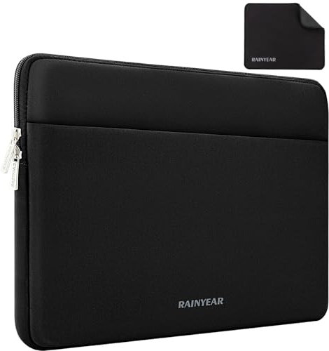RAINYEAR 13 Pollice Cassa del manicotto del computer portatile per 2025-2022 Macbook Air 13,6 Pollice M4 M3 M2 14 Pollice Macbook Pro M4 M3 M2 M1 Accessorio per il trasporto semplice caso, Nero