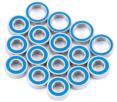 Runup 16 Stück RC Kugellager Kit 5x11x4mm 8x12x3.5mm Gummiversiegeltes für Tamiya TT-02B Plasma Edge II XB Neo Scorcher 4wd buggy Dual Ridge Ball Bearing Parts