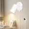 Dehobo Wall Light with Switch, Plug in Wall Spot Lamps GU10 Adjustable Wall Mounted Lights Aluminum Matte White for Bedroom Reading Room Cupboard Kitchen Desk Picture, No Bulb