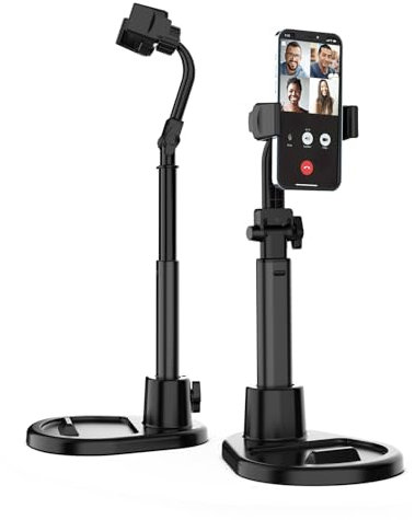 nediea Phone Stand for Desk, Height Adjustable Filming Phone Holder Desktop Mount, 360 Degree Rotation Clamp Phone Stand, Compatible with iPhone and Other 4-7 Inches Devices(T13-Clamp Type)