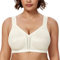 WingsLove Women's Full Coverage Plus Size Everyday Bra Minimizer Wireless Non Padded Wide Straps Comfort and Support for Large Bust(Ivory, 44G)