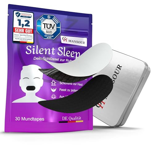 30× Premium Mundpflaster 100% Baumwolle Anti Schnarch gegen Schnarchen Mouth Tapes Sicherer Halt Atmungsaktive Mundtapes Schnarch Stopper für bessere Nasenatmung und besserer Schlaf