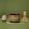 DiDiBirDi Matcha Tea Set 4 Pcs, Japanese Traditional Ceramic Bowl, Matcha Whisk (Chasen), Scoop (Chashaku), Whisk Holder (Brown)