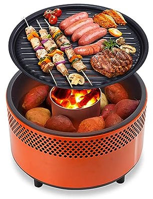 Edelstahl-Tischgrill, Holzkohlegrill für Picknicks im Freien, Camping, tragbarer Elektrogrill mit abnehmbarer Platte, ideal fürs Tailgating und BBQ, kleiner zusammenklappbarer BBQ-Grilltisch für das