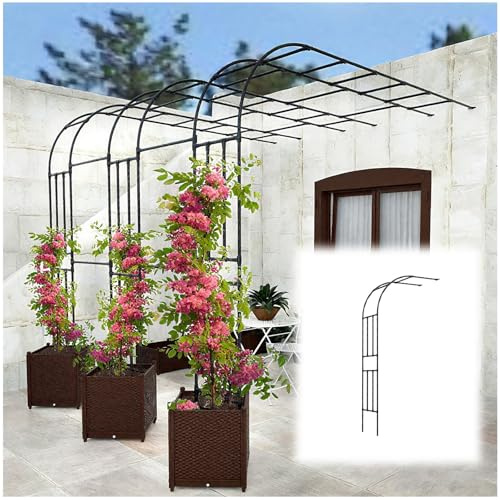 Metall Gartenbogen Rosen Torbogen Rankhilfe, Halbbogen Für Kletterpflanzen, 0.6 1.2 1.5 1.8 2.0 2.4 2.5 2.6 2.7 3.0 m Stabiles Rankbogen Rankgitter Rosenspalier, Terrasse Dekor(WxH 1.2x2.7 m)