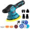 Sararoom Akku Poliermaschine, 12V Auto Polierer | Exzenter Poliermaschinen Set mit 2x2.0mAh Batteries,16tlg, 150mm Polierpad, 8 Variable Geschwindigkeit Wachsmaschine für Autopflege Polieren Wachsen