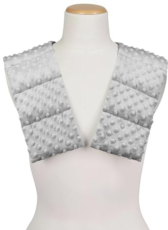 Sensory Owl Coperta Ponderata per Spalle e Collo 2 kg - per Bambini e Adulti - Riduzione Dello Stress Autismo ADHD - Minky Argento
