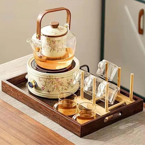 DEEguess 5-Teiliger Elektrokeramikherd, 7-Gang-Funktion, Knopftyp-Taste, Mikrokristalline Platte, Geeignet Zum Kochen Von Tee Rund Um Den Herd Und Zum Campen,Round
