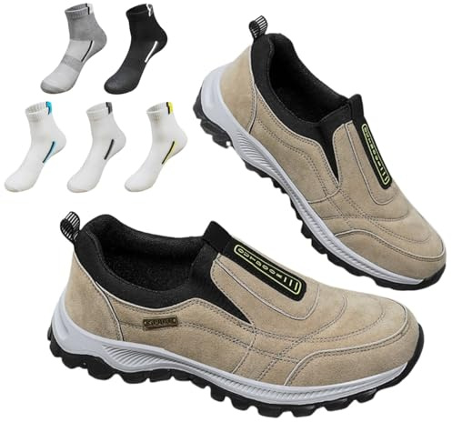 Orthopaedic Shoes Men's Slip On Walking Shoes with Arch Support, Lightweight Outdoor Shoes, Hiking Work Trainers Shoes