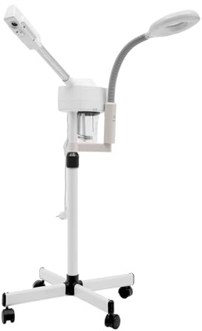 Appareil à Vapeur Pour Le Visage 2 En 1, Humidificateur, Avec Bras Rotatif, 5X Grossissant, Vaporisateur Facial, Sauna Facial, Nettoyage Pores, Convient à L'usage Domestique Et Instituts Beauté Etc